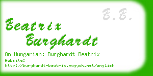 beatrix burghardt business card